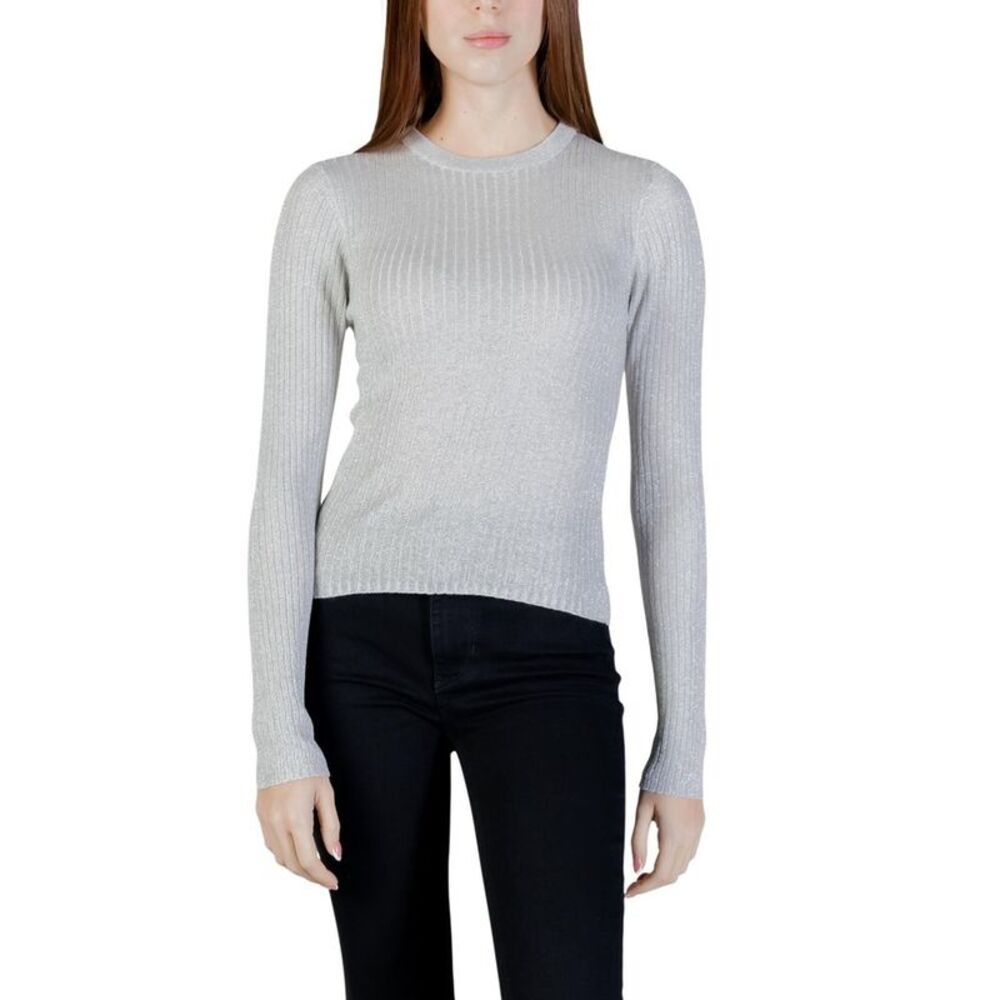 Jacqueline De Yong Silver Viscose Women's Sweatshirt